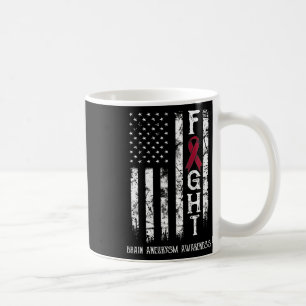 Taza De Café Guerrero del Aneurysmo Bandera Estadounidense