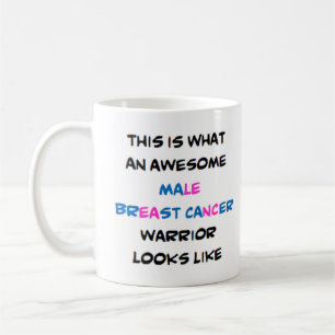 Taza De Café guerrero del cáncer de mama masculino, increíble