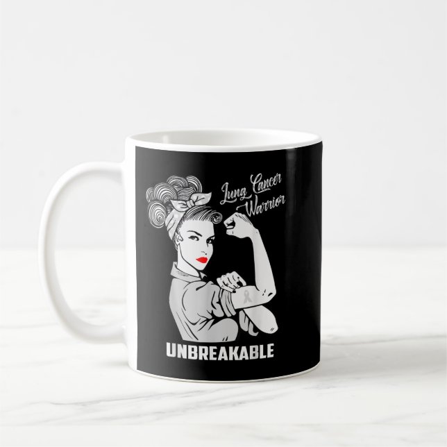 Taza De Café Guerrero del Cáncer de Pulmón Inquebrantable Conci (Izquierda)