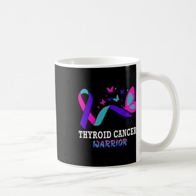 Taza De Café Guerrero del Cáncer Mariposa Sobreviviente Guerrer (Derecha)