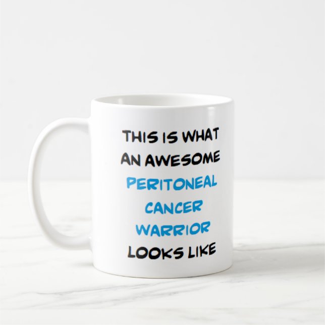 Taza De Café guerrero del cáncer peritoneal, impresionante (Izquierda)