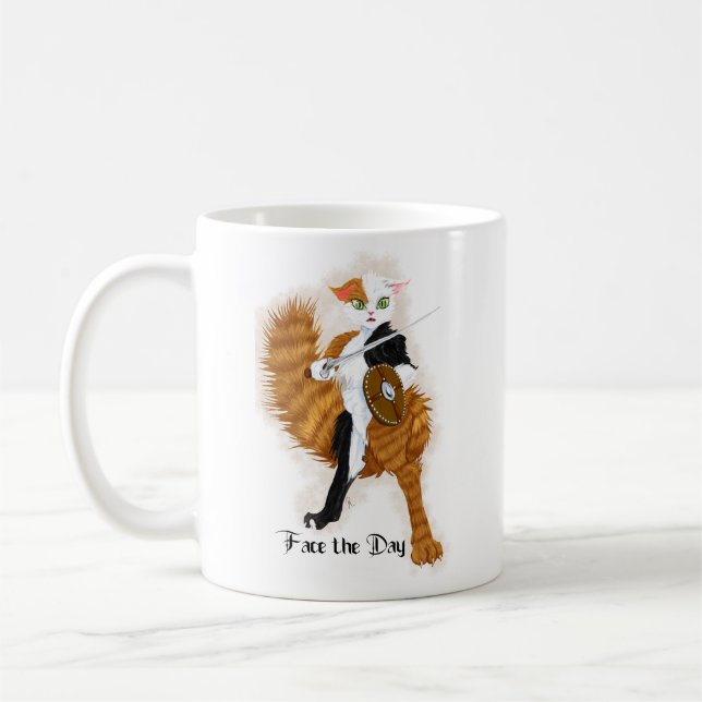 Taza De Café Guerrero del gato Calico Grimalkin (Izquierda)