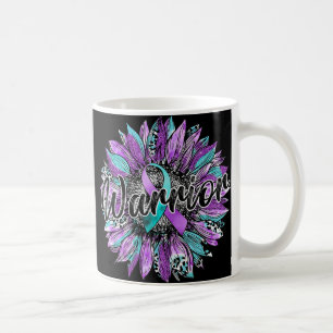 Taza De Café Guerrero Del Girasol Leopardo Suicidio Verde azula