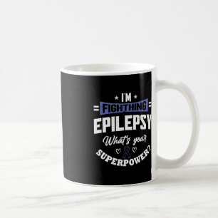 Taza De Café Guerrero epiléptico y epilepsia de cinta morada en