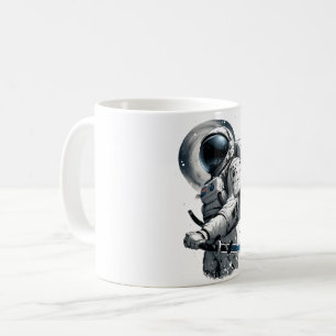 Taza De Café Guerrero japonés en traje astronauta