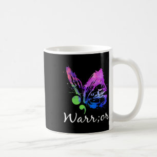 Taza De Café Guerrero Mariposa Semicolón Prevención del Suicidi