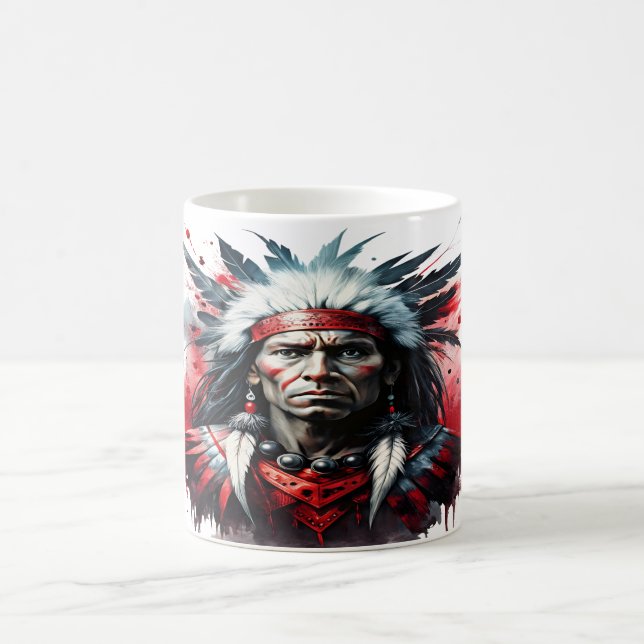 Taza De Café Guerrero nativo americano (Centro)