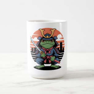 Taza De Café Guerrero rana samurái