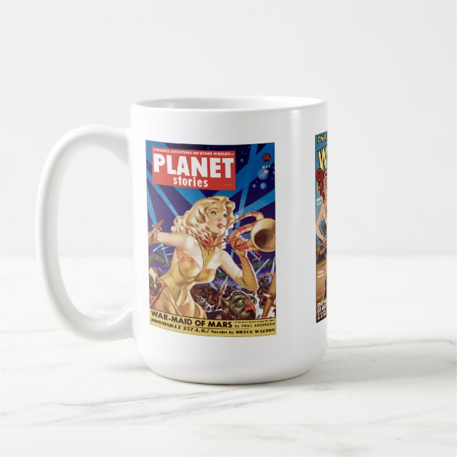 Taza De Café Guerreros del espacio de retorno retro música cult (Izquierda)