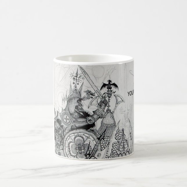 Taza De Café GUERREROS GÓTICOS, caballeros bárbaros, fantasía (Centro)