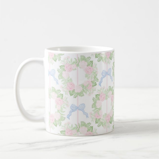 Taza De Café Guerrilleros Florales Abuelos Gingham Bows Mug (Izquierda)