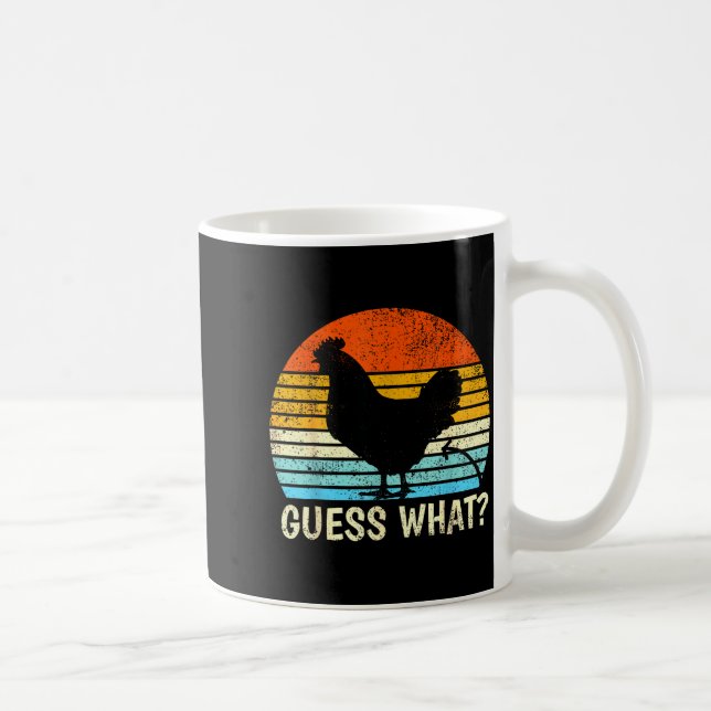 Taza De Café Guess What_ Chicken Butt! Farm Joke Funny Chickens (Derecha)