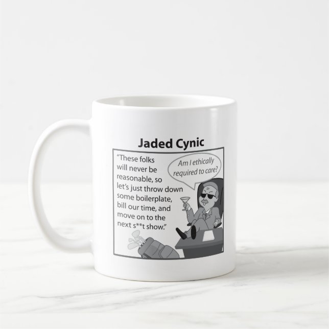 Taza De Café Guía de campo para abogados: Jaded Cynic Mug (Izquierda)