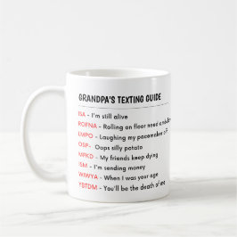 Taza De Café GUÍA DE TEXTO DEL Abuelo FUNNY Grandpa Grandma