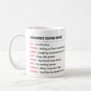 Taza De Café GUÍA DE TEXTO DEL Abuelo FUNNY Grandpa Grandma