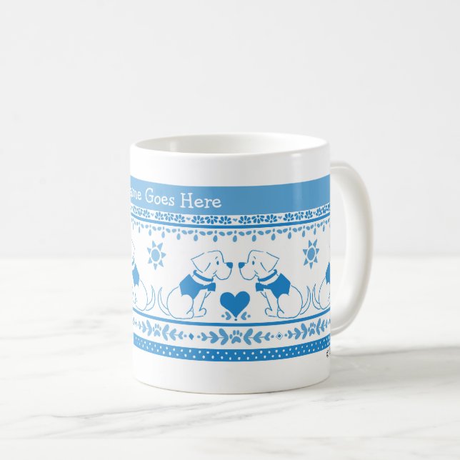 Taza De Café Guide Service Dog Puppy Training Lab Blue (Anverso derecho)