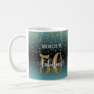 Taza De Café Guión Brillante 50 y Fabuloso Turquesa Ombre Negro