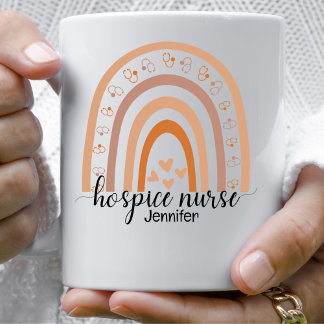 Taza De Café Guión de arcoiris de enfermería personalizada