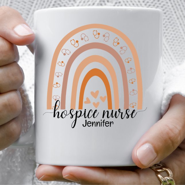 Taza De Café Guión de arcoiris de enfermería personalizada (Subido por el creador)