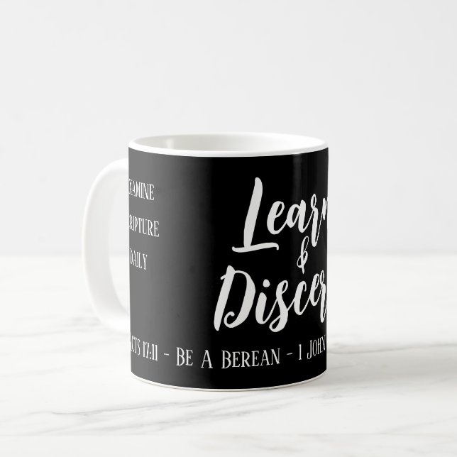 Taza De Café Guión de búsqueda bereana negro (Anverso izquierdo)
