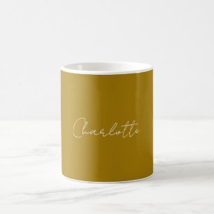 Taza De Café Guión de caligrafía Color dorado del nombre person