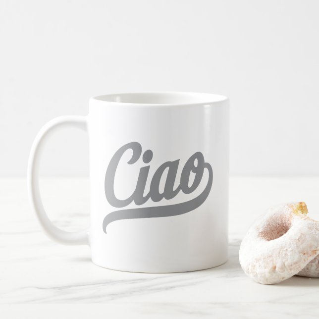 Taza De Café Guión de Ciao (gris) (Con donut)