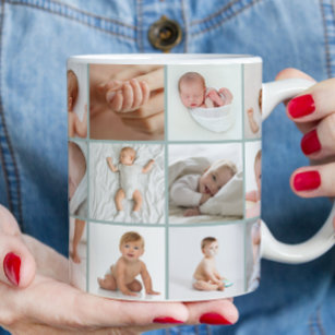 Taza De Café Guión de collage de fotos para bebés de primer año