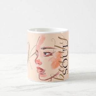 Taza De Café Guión de color de agua Soul de belleza de lujo Mon