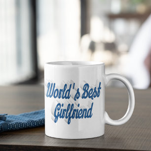 Taza De Café Guión de la mitad azul del mar Girlfriend