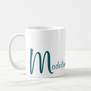 Taza De Café Guión de nombre de monograma negrita