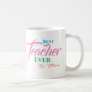 Taza De Café Guión de nombre de tipografía colorida del mejor p