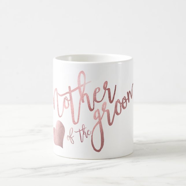 Taza De Café Guión de oro Rosa de PixDezines Madre de Groom/Fau (Centro)