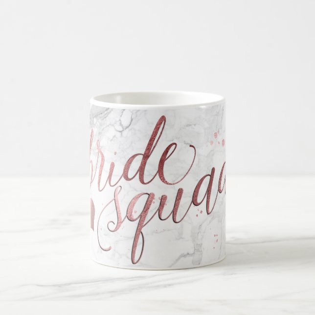 Taza De Café Guión de oro Rosa PixDezines Bride Squad/Faux (Centro)