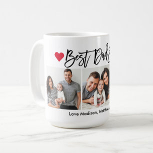 Taza De Café Guión de pincel moderno corazón al mejor papá de l