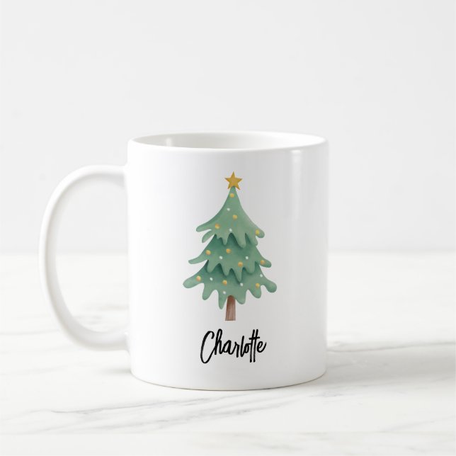 Taza De Café Guión de vacaciones navidades personalizado (Izquierda)