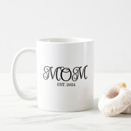 Taza De Café Guion elegante moderno negro establecido por mamá