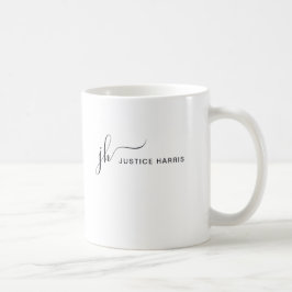 Taza De Café Guión elegante Monograma moderno simple personaliz