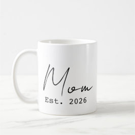 Taza De Café Guión elegante simple Nueva mamá establecida 2026