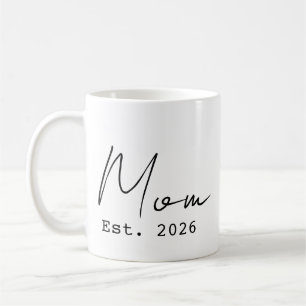 Taza De Café Guión elegante simple Nueva mamá establecida 2026