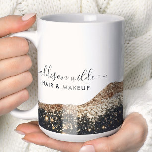 Taza De Café Guión empresarial deslumbrante con brillo negro y 