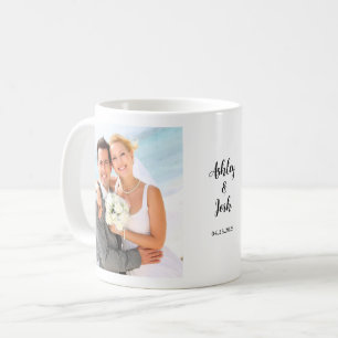 Taza De Café Guión manuscrito de la foto del boda