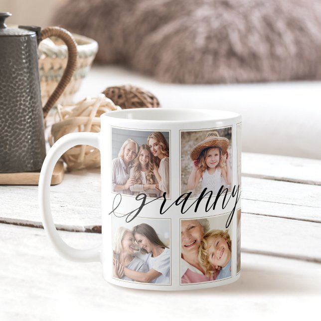 Taza De Café Guión moderno de abuela | Collage de fotos de los  (Subido por el creador)