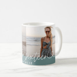 Taza De Café Guión moderno elegante de 16 años simple