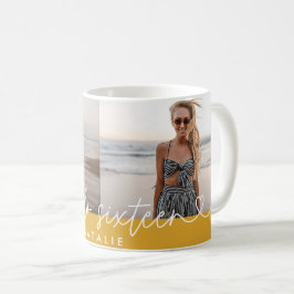 Taza De Café Guión moderno elegante de 16 años simple