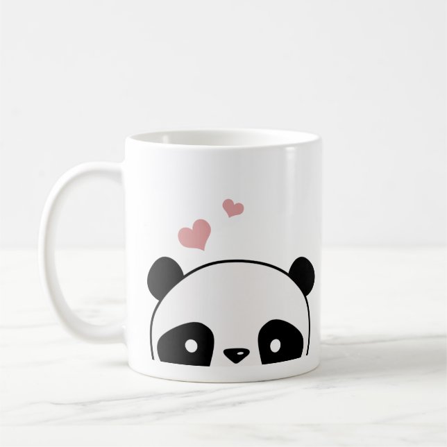 Taza De Café Guión monograma de Cute Panda (Izquierda)