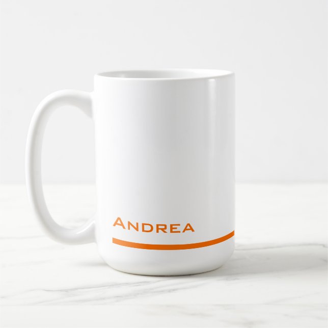 Taza De Café Guión Naranja personalizado de graduación moderna (Izquierda)