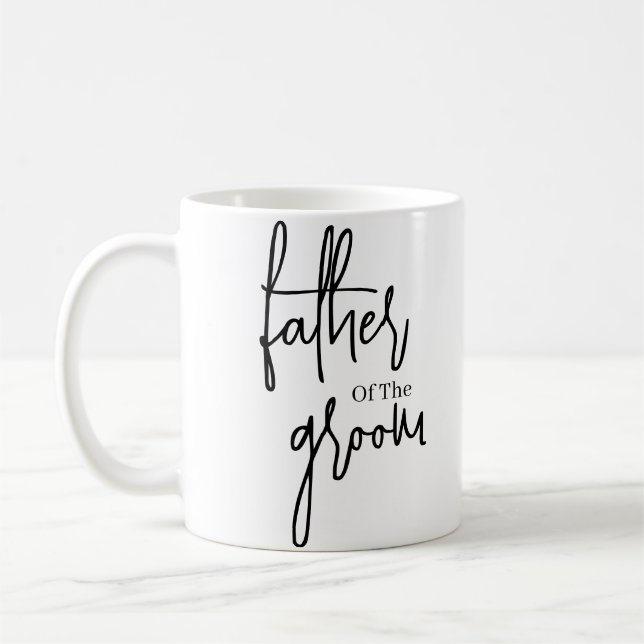 Taza De Café Guión Padre negro del café boda novio (Izquierda)