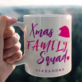 Taza De Café Guión personalizado de la familia de Navidades ros