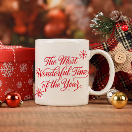 Taza De Café Guión Rojo Los Más Maravillosos Navidades De Tiemp