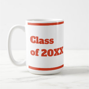 Taza De Café Guión rojo moderno de graduación